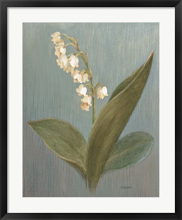 Framed May Lily of the Valley Green Print