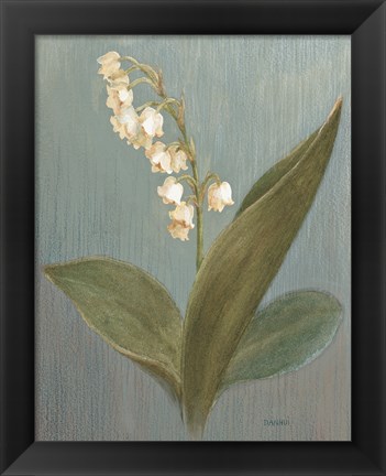 Framed May Lily of the Valley Green Print