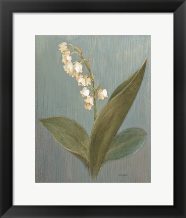 Framed May Lily of the Valley Green Print