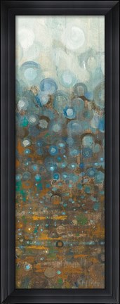 Framed Blue and Bronze Dots VI Print