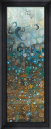Framed Blue and Bronze Dots V Print