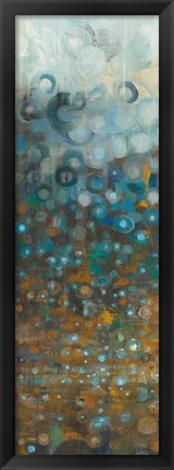 Framed Blue and Bronze Dots V Print