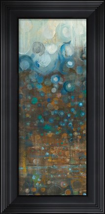 Framed Blue and Bronze Dots II Print