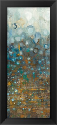 Framed Blue and Bronze Dots III Print