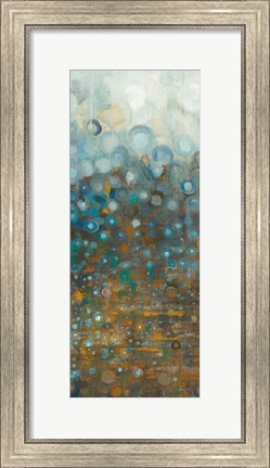 Framed Blue and Bronze Dots III Print