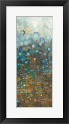 Framed Blue and Bronze Dots III Print