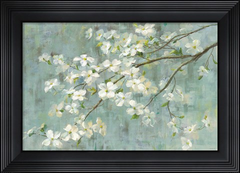 Framed Dogwood in Spring on Blue Print