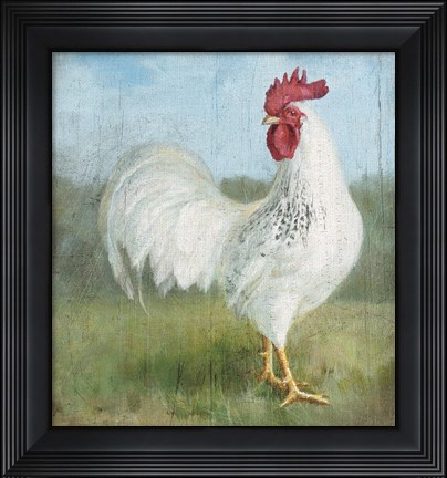Framed Noble Rooster I Vintage No Border Print