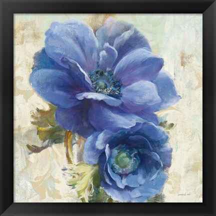 Framed Rich Anemones II on Ivory Print