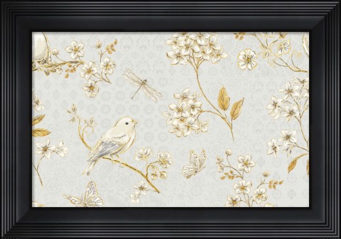 Framed Golden Garden II Print