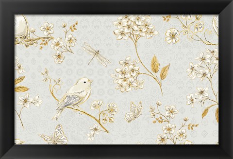 Framed Golden Garden II Print