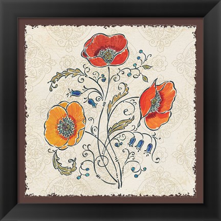 Framed Mediterranean Flair I Print