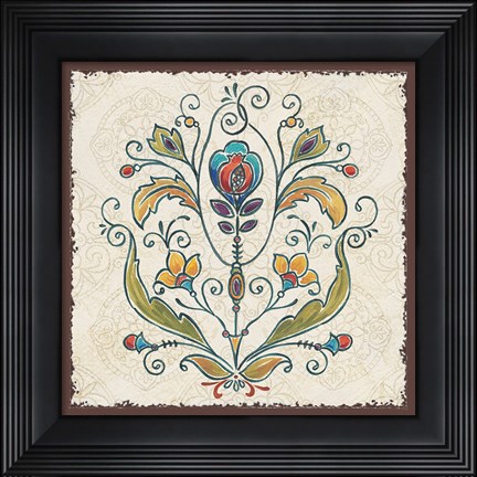 Framed Mediterranean Flair V Print