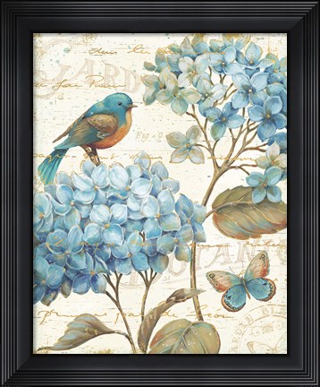 Framed Blue Garden II Print