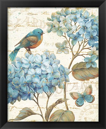 Framed Blue Garden II Print