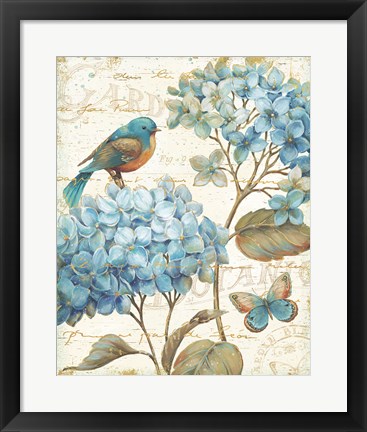 Framed Blue Garden II Print