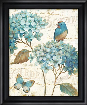 Framed Blue Garden III Print