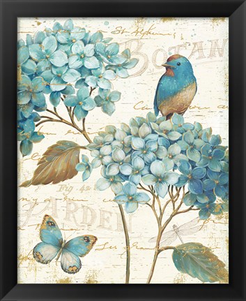 Framed Blue Garden III Print