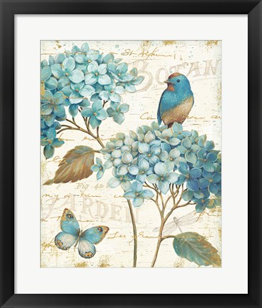 Framed Blue Garden III Print