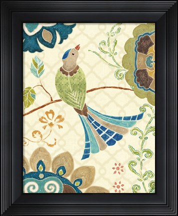 Framed Eastern Tales Bird IV Print