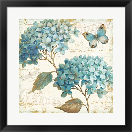 Framed Blue Garden V Print