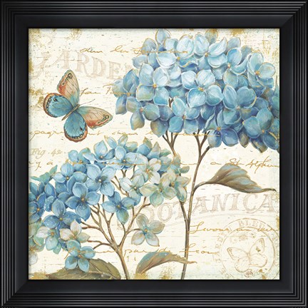 Framed Blue Garden IV Print
