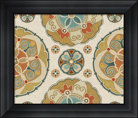 Framed Spice Suzani Patterns I Print