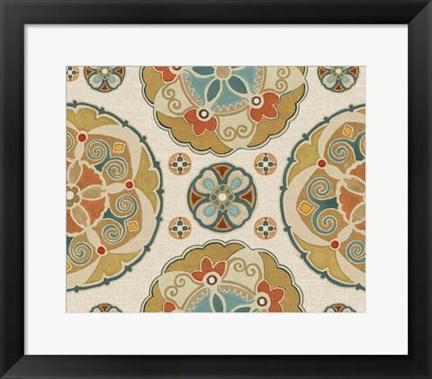 Framed Spice Suzani Patterns I Print