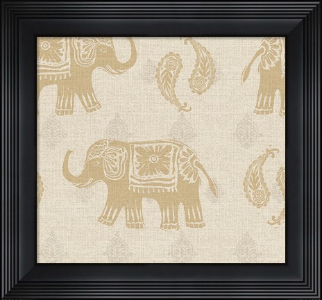 Framed Elephant Caravan Patterns I Print