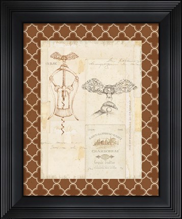 Framed Fancy Corkscrew I Border Print