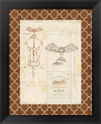 Framed Fancy Corkscrew I Border Print