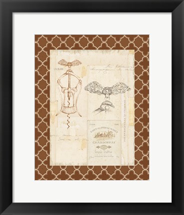 Framed Fancy Corkscrew I Border Print