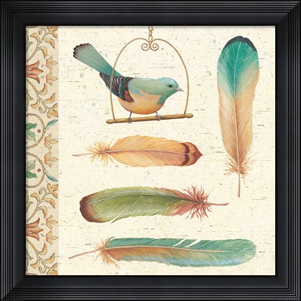 Framed Feather Tales I Print
