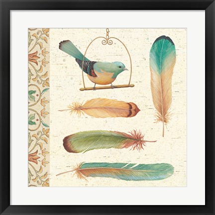 Framed Feather Tales I Print