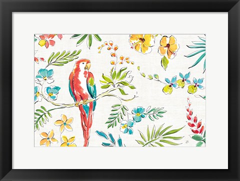 Framed Tropical Oasis I White Print