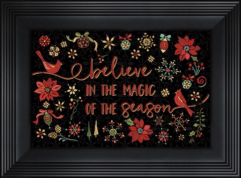 Framed Holiday Impressions II Black Print