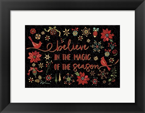 Framed Holiday Impressions II Black Print