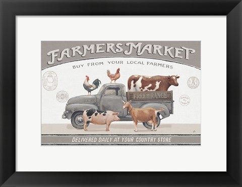 Framed Vintage Farm I Print