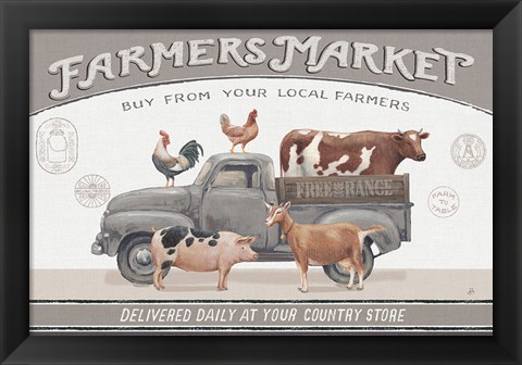 Framed Vintage Farm I Print