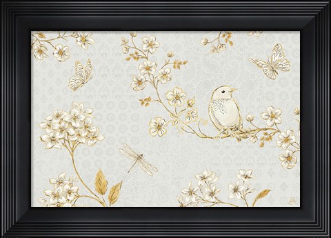 Framed Golden Garden I Print