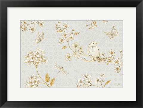 Framed Golden Garden I Print