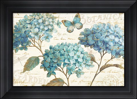 Framed Blue Garden I Print