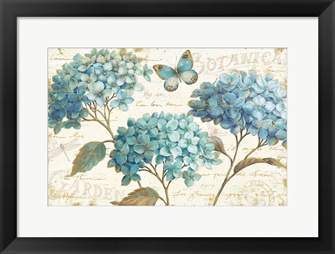 Framed Blue Garden I Print