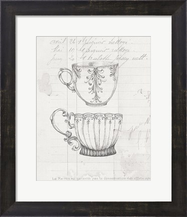 Framed Authentic Coffee IV White Gray Print