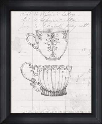 Framed Authentic Coffee IV White Gray Print