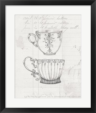 Framed Authentic Coffee IV White Gray Print