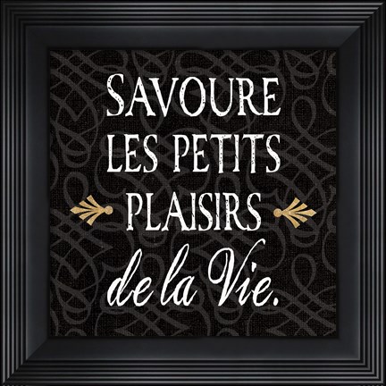 Framed Inspirational Collage II French on Black Print