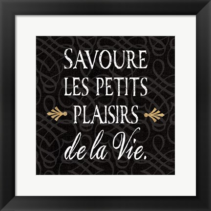 Framed Inspirational Collage II French on Black Print