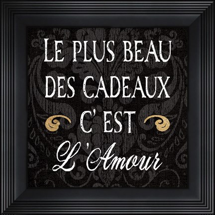 Framed Inspirational Collage I French on Black Print