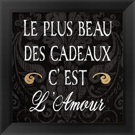 Framed Inspirational Collage I French on Black Print